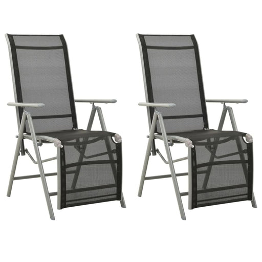 Reclining Garden Chairs 2 Pcs Textilene and Aluminium