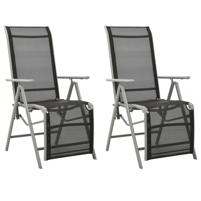 Reclining Garden Chairs 2 Pcs Textilene and Aluminium