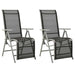 Reclining Garden Chairs 2 Pcs Textilene and Aluminium