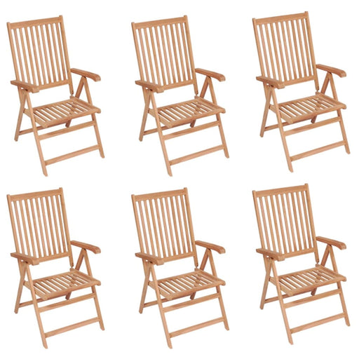 Reclining Garden Chairs 6 Pcs Solid Teak Wood Tblppxl