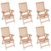 Reclining Garden Chairs 6 Pcs Solid Teak Wood Tblppxl