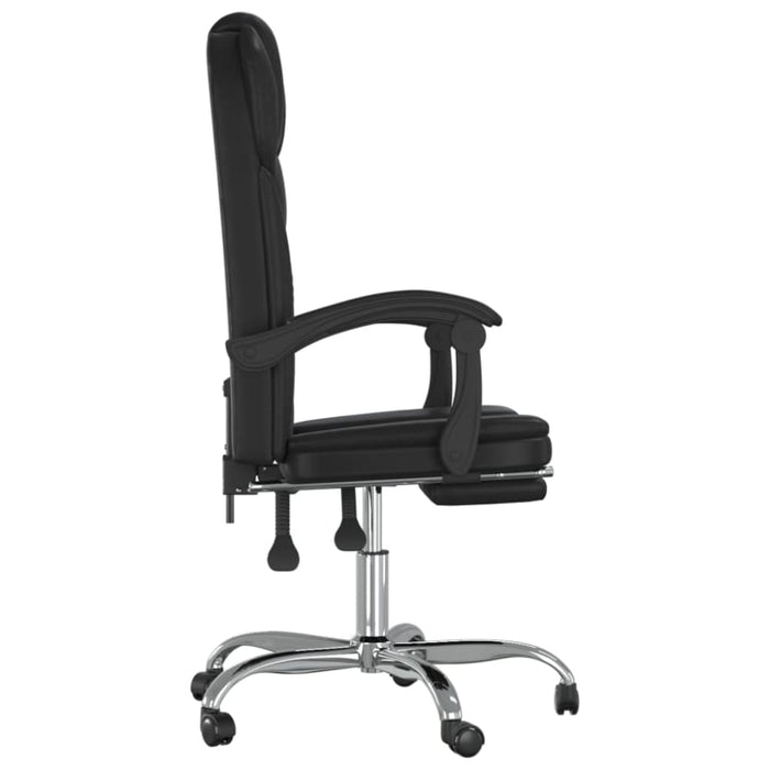 Reclining Office Chair Black Faux Leather Taklki