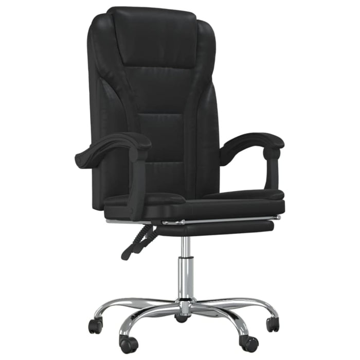 Reclining Office Chair Black Faux Leather Taklki