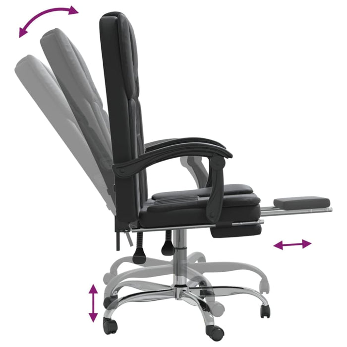 Reclining Office Chair Black Faux Leather Taklok