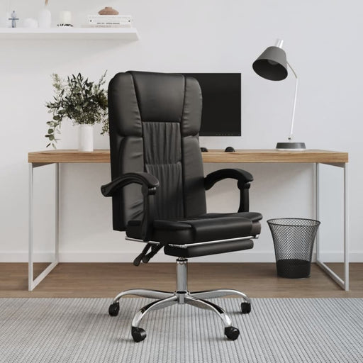 Reclining Office Chair Black Faux Leather Taklok