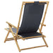 Reclining Relaxing Chair Dark Grey Bamboo and Fabric Gl7631