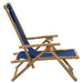 Reclining Relaxing Chair Navy Blue Bamboo and Fabric Gl76015