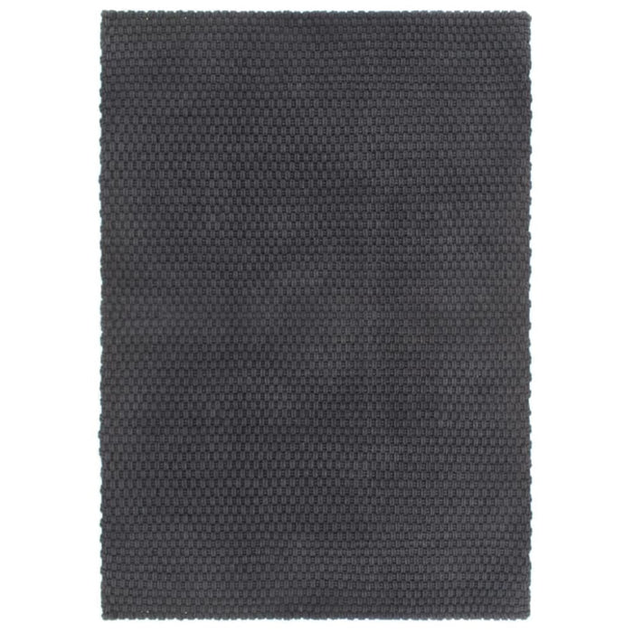 Rug Rectangular Anthracite 160x230 Cm Cotton Tapooi