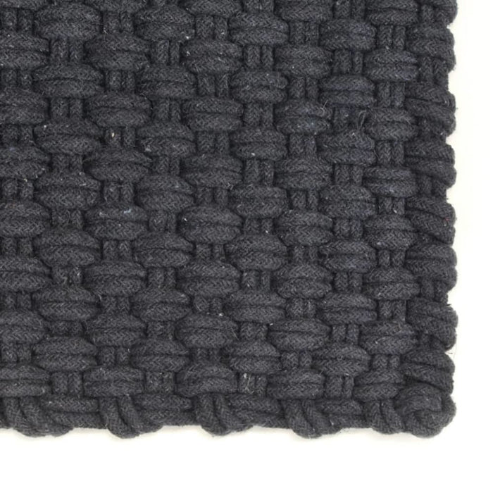 Rug Rectangular Anthracite 160x230 Cm Cotton Tapooi