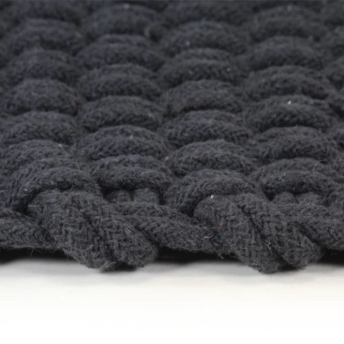 Rug Rectangular Anthracite 160x230 Cm Cotton Tapooi