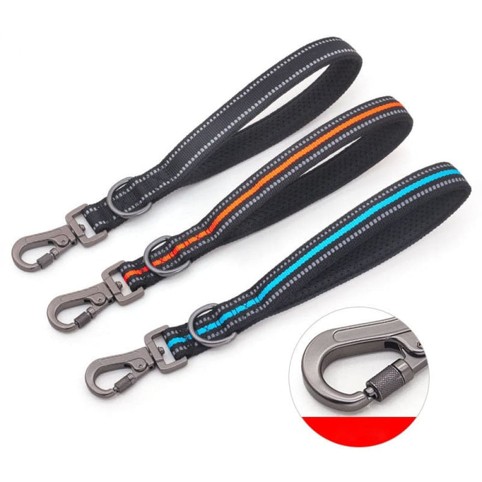 Reflective Step Traction Leash with Mesh Handle