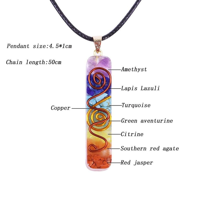 Reiki 7 Chakra Orgone Pendant Necklace Energy Healing