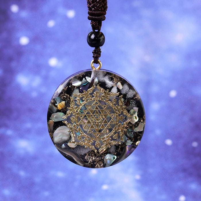 Reiki Orgonite Pendant Natural Shell Amulet Healing Crystal