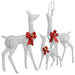 Reindeer Family Christmas Decoration White And Silver 201