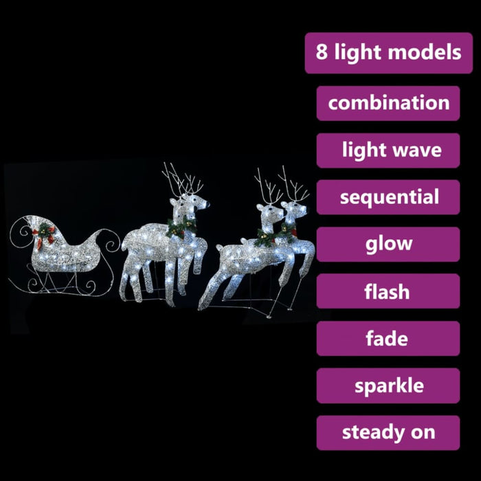 Reindeer & Sleigh Christmas Decoration 100 Leds Outdoor
