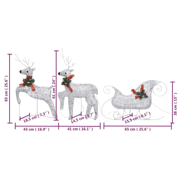 Reindeer & Sleigh Christmas Decoration 140 Leds Outdoor