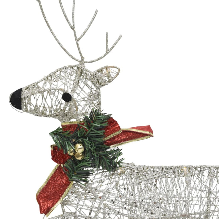 Reindeer & Sleigh Christmas Decoration 60 Leds Outdoor Gold