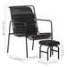 Relaxing Armchair with a Footrest Black Real Leather Gl9069