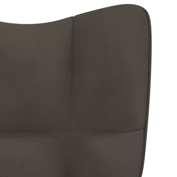 Relaxing Chair With a Stool Dark Grey Velvet Txnblt