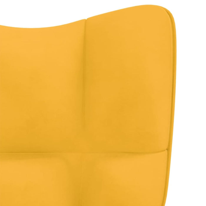 Relaxing Chair With a Stool Mustard Yellow Velvet Txnblk