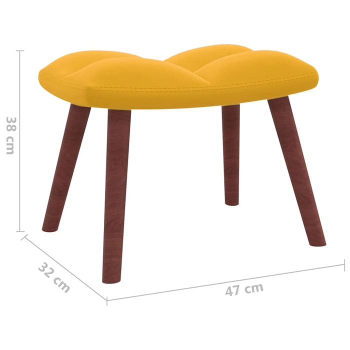 Relaxing Chair With a Stool Mustard Yellow Velvet Txnblk