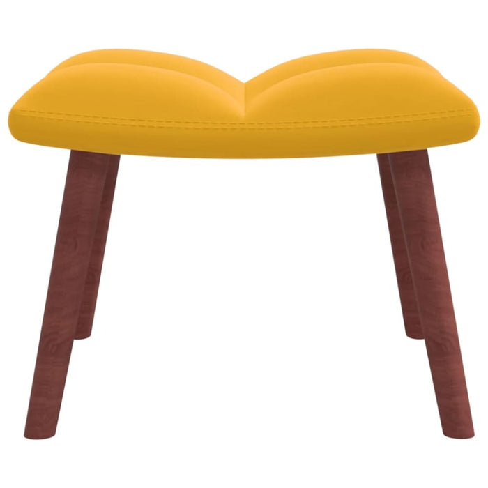 Relaxing Chair With a Stool Mustard Yellow Velvet Txnblk
