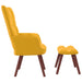 Relaxing Chair With a Stool Mustard Yellow Velvet Txnblk