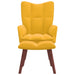 Relaxing Chair With a Stool Mustard Yellow Velvet Txnblk