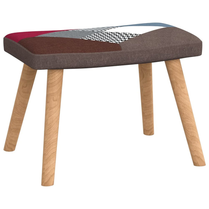 Relaxing Chair With a Stool Patchwork Fabric Txnona