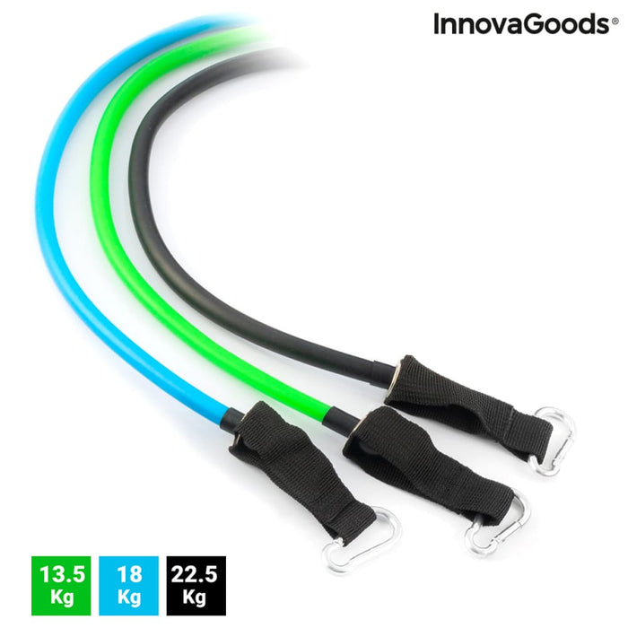 Set of Resistance Bands with Accessories and Exercise Guide