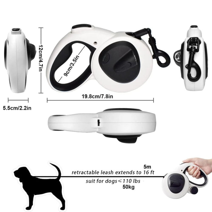 5m Retractable Led Flashlight Reflective no Tangle Dog