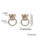 Retro Animal Leopard Stud Earrings Style Micro Pave Zircon