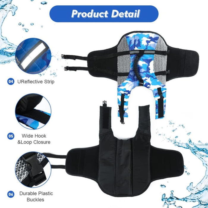 Ripstop Reflective Strip Pet Swimming Vest with High