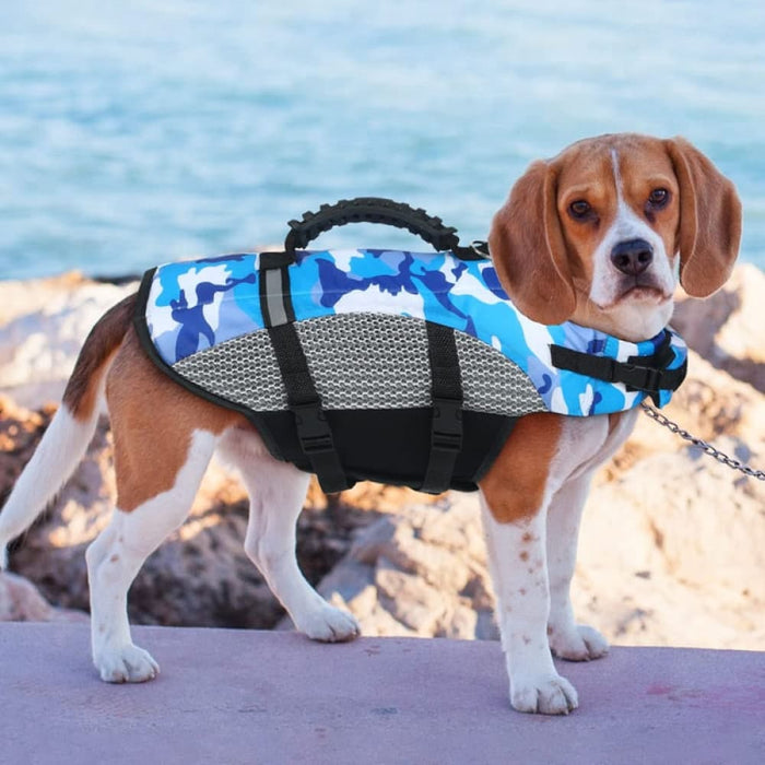 Ripstop Reflective Strip Pet Swimming Vest with High