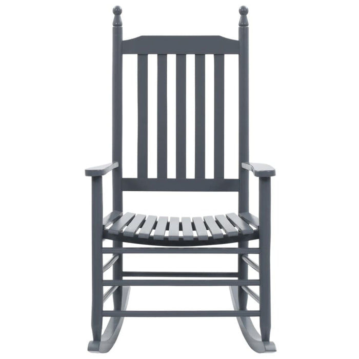 Rocking Chair with Curved Seat Grey Poplar Wood Gl161569