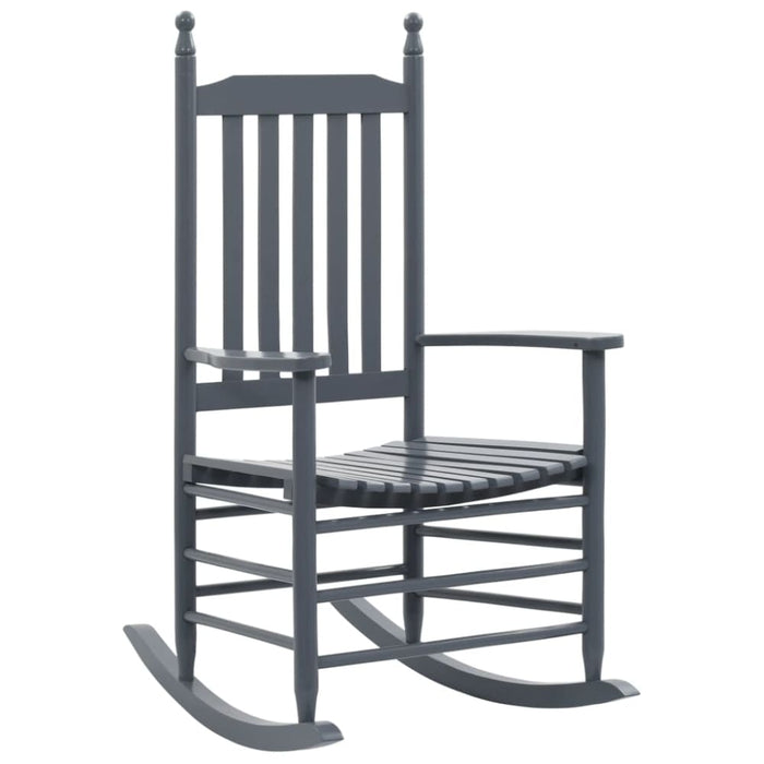 Rocking Chair with Curved Seat Grey Poplar Wood Gl161569
