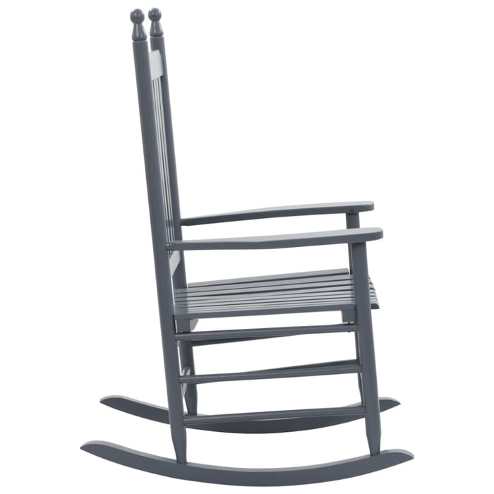 Rocking Chair with Curved Seat Grey Poplar Wood Gl161569