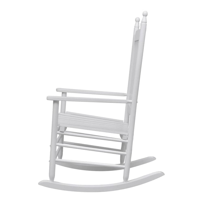 Rocking Chair with Curved Seat White Wood Gl1705