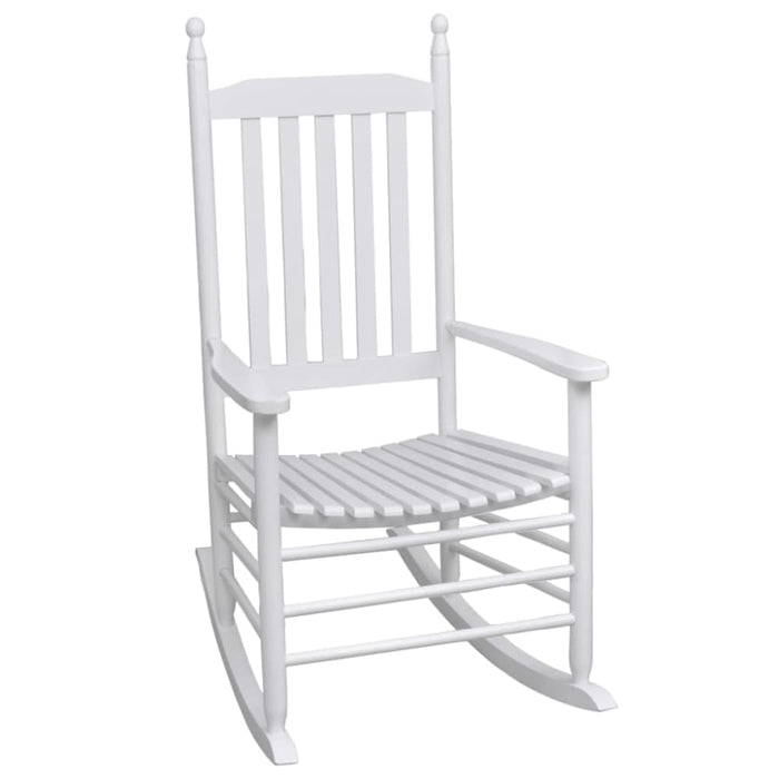 Rocking Chair with Curved Seat White Wood Gl1705