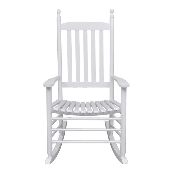 Rocking Chair with Curved Seat White Wood Gl1705