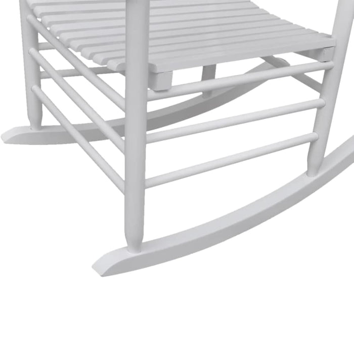 Rocking Chair with Curved Seat White Wood Gl1705
