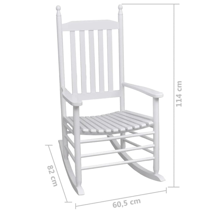 Rocking Chair with Curved Seat White Wood Gl1705