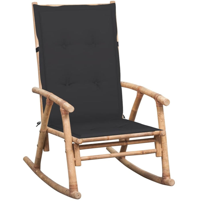 Rocking Chair with Cushion Bamboo Tbltkbt