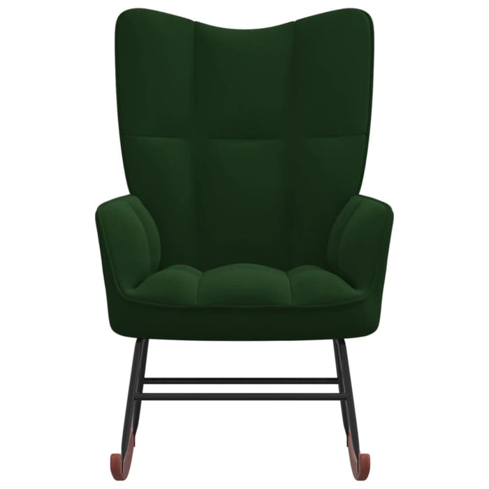 Rocking Chair Dark Green Velvet Txnoao