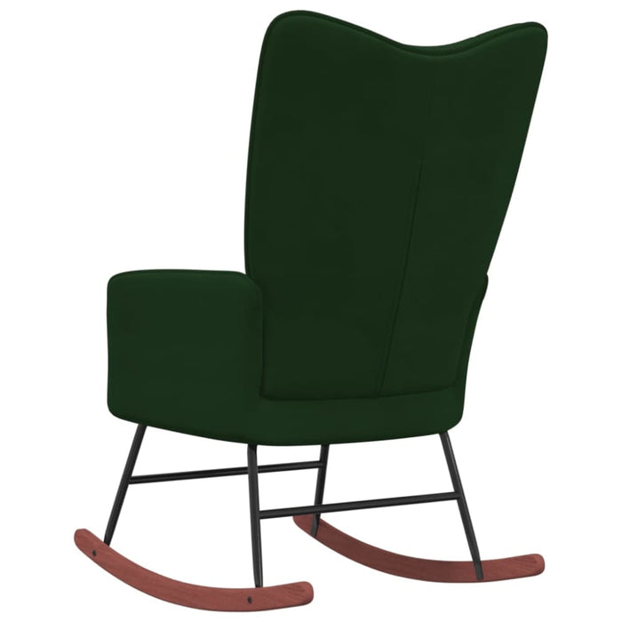 Rocking Chair Dark Green Velvet Txnoao