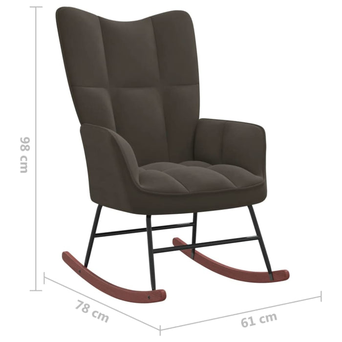 Rocking Chair Dark Grey Velvet Txnoab