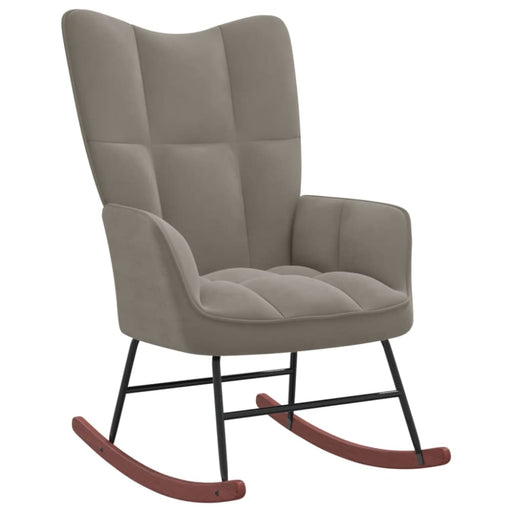 Rocking Chair Light Grey Velvet Txnotk