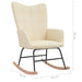 Rocking Chair with a Stool Cream Fabric Txnbxb