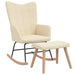 Rocking Chair with a Stool Cream Fabric Txnbxb