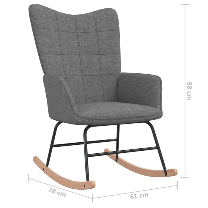 Rocking Chair with a Stool Dark Grey Fabric Txnbok
